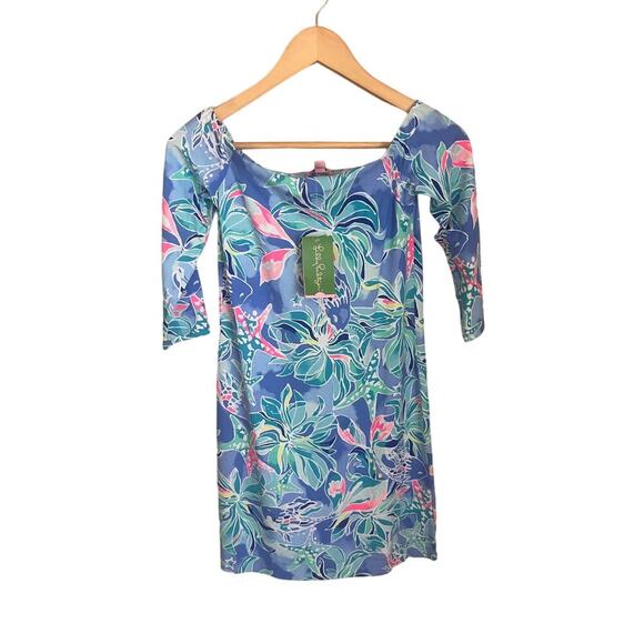 NWT Lilly Pulitzer Laurana Off Shoulder Dress Celestial Seas Size XXS - Picture 3 of 5